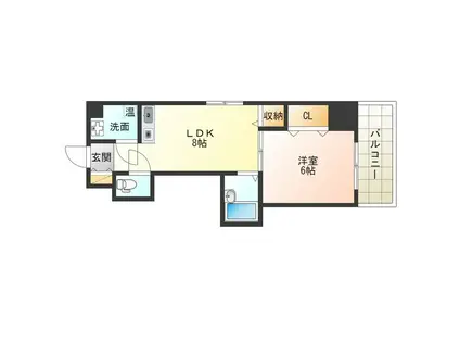 パナッシュコート梅田北(1LDK/6階)の間取り写真