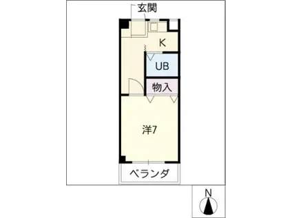 A HOMU(1K/2階)の間取り写真