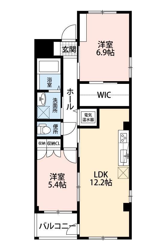 ラ・ファミーユ(2LDK/2階)の間取り写真