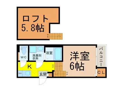 レガート野並(1K/1階)の間取り写真