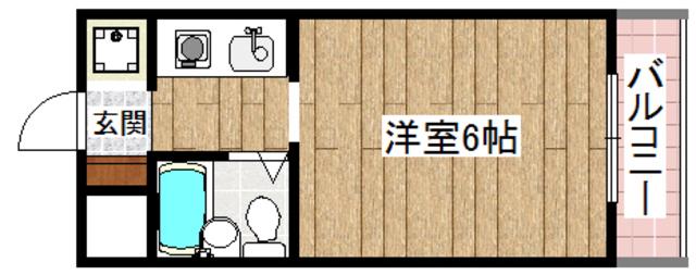 ジョイフル富田(1K/4階)の間取り写真