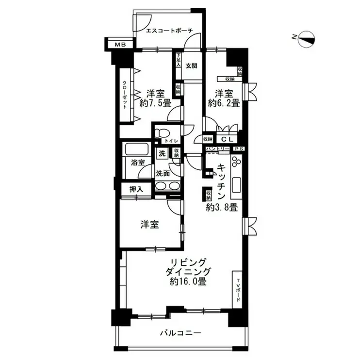 レイディアントシティ向ヶ丘遊園イタリア街区 8階階 間取り