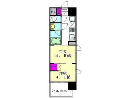 パレステージ川口並木(1DK/3階)の間取り写真