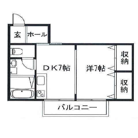 ディアス親和(1DK/1階)の間取り写真