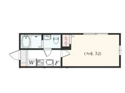 アザーレ・パッシオ本厚木A(1K/2階)の間取り写真