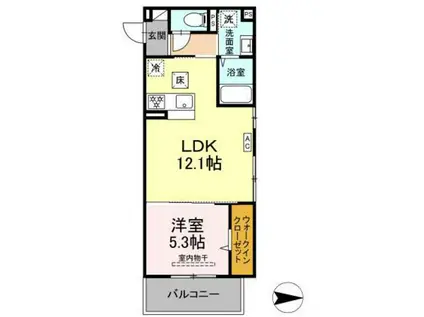 グレイスガーデンA(1LDK/1階)の間取り写真