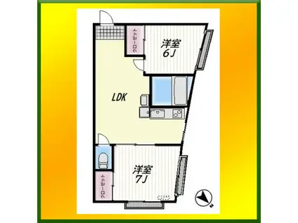 FRED(2LDK/2階)の間取り写真