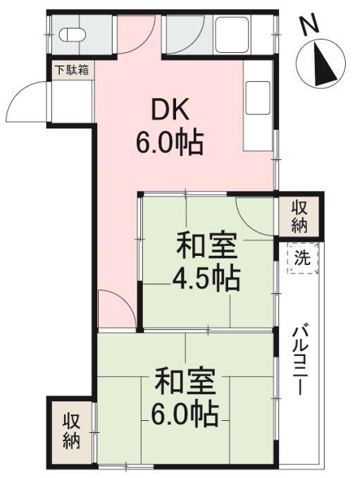 豊千マンション(2DK/3階)の間取り写真
