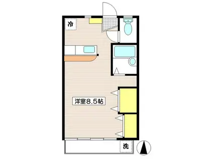 英友コーポ(ワンルーム/2階)の間取り写真