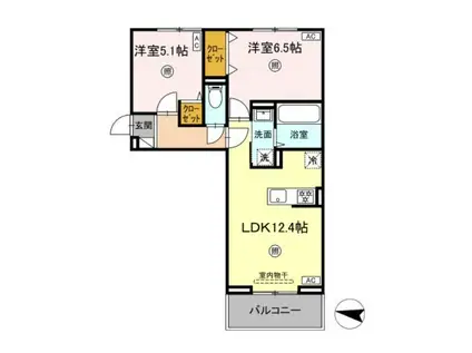 D-RESENA吉野(2LDK/3階)の間取り写真