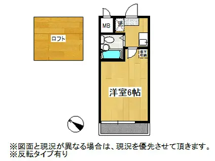 シティパレス羽生2(1K/1階)の間取り写真