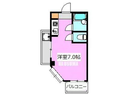 渡辺ハイツ(ワンルーム/2階)の間取り写真