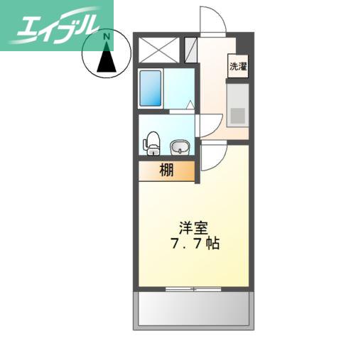 ウエストビレッジ341(1K/2階)の間取り写真