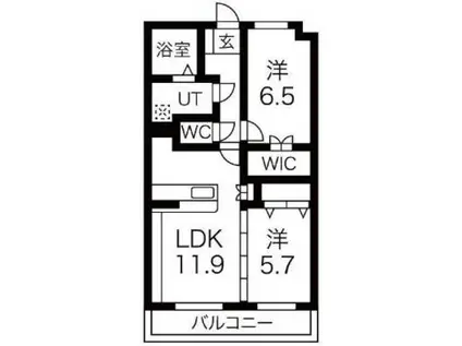 シェルコート(2LDK/1階)の間取り写真