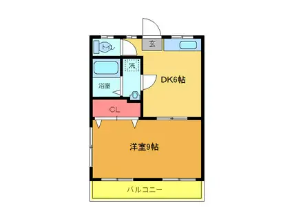 ブラウンハイツ(1DK/1階)の間取り写真