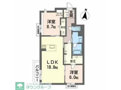 ノブレス東栄(2LDK/3階)の間取り写真