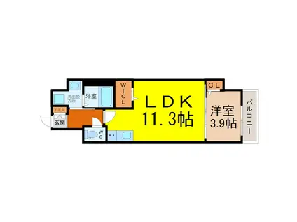 GRAND SOLEIL大須白川(1LDK/10階)の間取り写真