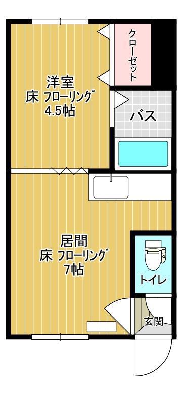 吉野ハイツ2(1DK/1階)の間取り写真
