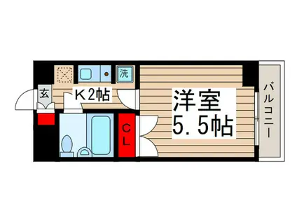 コンフォール小泉(1K/2階)の間取り写真