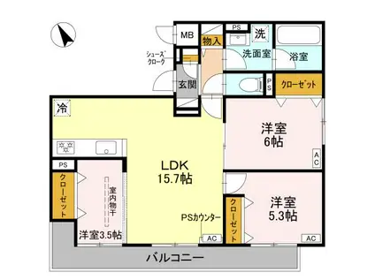 LU CASA(3LDK/1階)の間取り写真