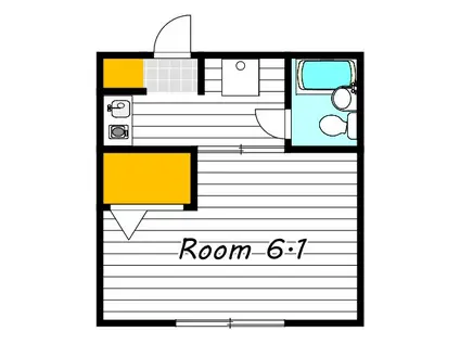 パークハイムふくい(1K/2階)の間取り写真