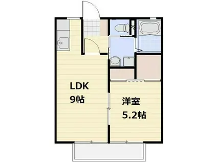 サンライフシバサキ(1LDK/1階)の間取り写真