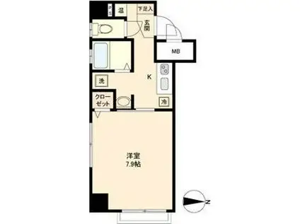 LA DOUCEUR 伏見(1K/7階)の間取り写真