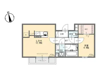 ミライズテラス亀貝(1LDK/2階)の間取り写真