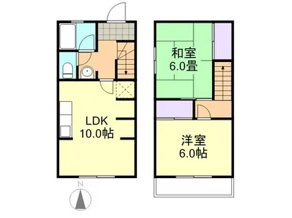 パークハイツツカサ A(2LDK/1階)の間取り写真