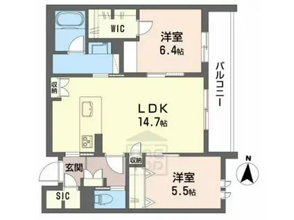 KSガーデン 江坂(2LDK/3階)の間取り写真