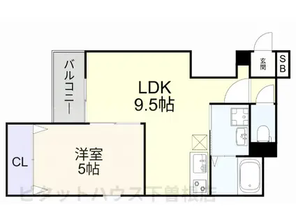 CRECIA北方(1LDK/3階)の間取り写真