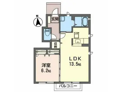 メゾンケイワA(1LDK/1階)の間取り写真