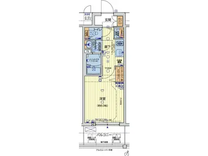 レオンコンフォート阿波座西(1K/4階)の間取り写真