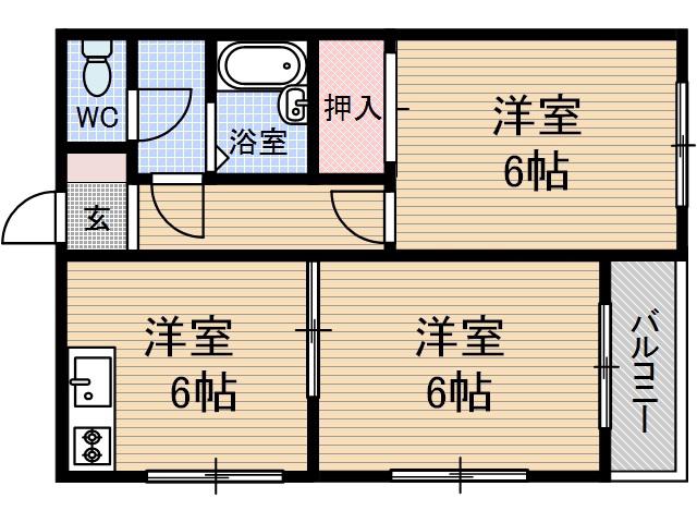 プレンディー真砂(2DK/3階)の間取り写真