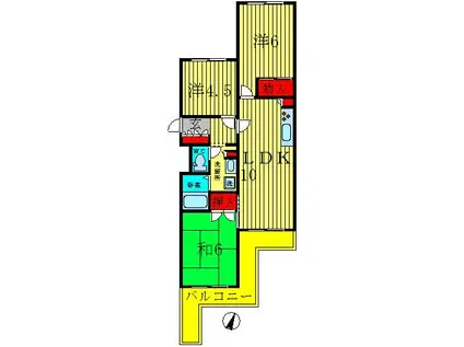 サバービア(3LDK/1階)の間取り写真