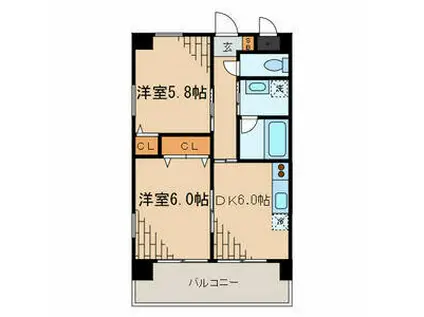 スクエア瑞江(2DK/4階)の間取り写真