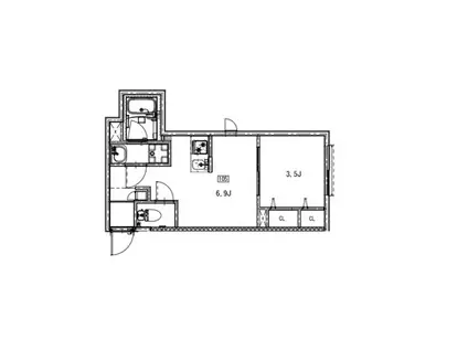 ソルナクレイシア学芸大学(1DK/1階)の間取り写真
