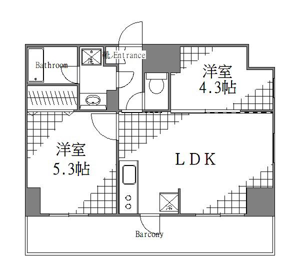 ガレリアレジデンス南千住(2LDK/6階)の間取り写真