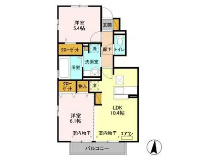 プランドール(2LDK/1階)の間取り写真