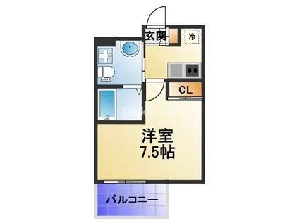 GRAVIS城東中央(1K/4階)の間取り写真