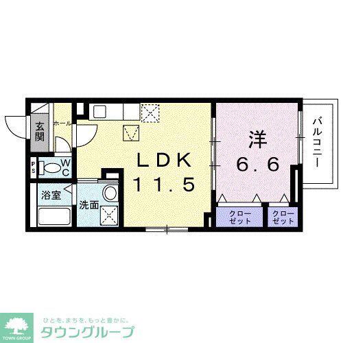 エルグ3(1LDK/1階)の間取り写真