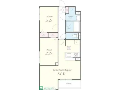 CASA ALBERO(2LDK/1階)の間取り写真