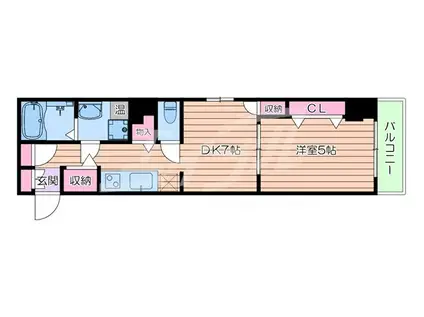 グラディオ千里山東(1LDK/4階)の間取り写真