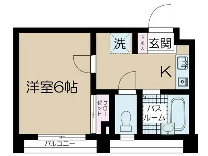 グリーンヒルズ泰明(1K/3階)の間取り写真