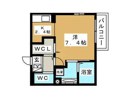 シュロス ユンゲンドルフ(ワンルーム/2階)の間取り写真