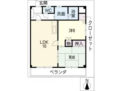 グリーンサイドT・K(2LDK/3階)の間取り写真