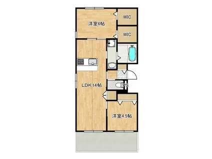 緑風荘(2LDK/2階)の間取り写真