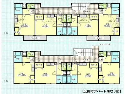 プランタン衣笠町(ワンルーム/1階)の間取り写真