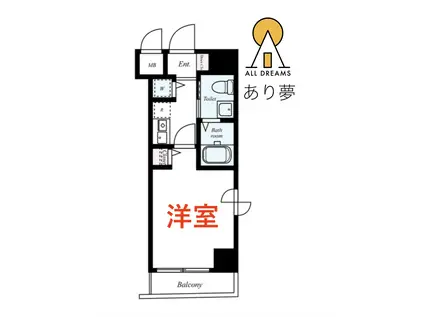 グリフィン横浜・ベイブリーズ(1K/10階)の間取り写真