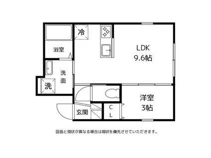 CHENAS LIN IIIプレミアム(1LDK/2階)の間取り写真
